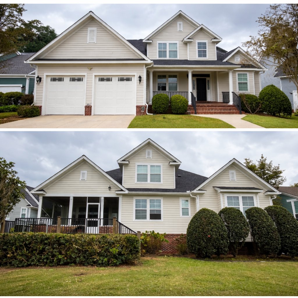 Exterior painting preparation on a Tallahassee home