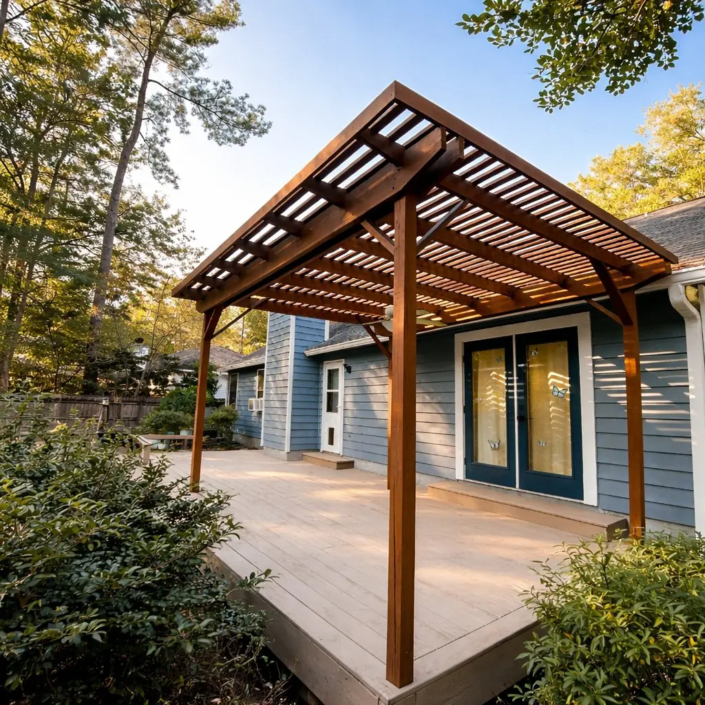 Pergola staining project by Seminole Ventures Painting